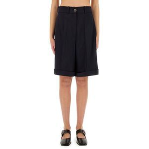 PATOU High-Waisted Wide-Leg Shorts Women BLUE Pants